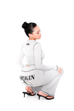 Load image into Gallery viewer, Black Contrast On Heather Grey Women Zip-Up Longsleeve