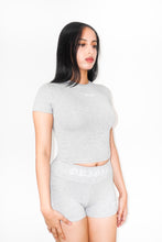 Load image into Gallery viewer, OE Minimal Crop Top Heather Grey