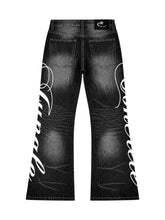 Load image into Gallery viewer, Concrete Jungle Script Boot Cut Denim Jeans