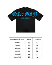 Load image into Gallery viewer, OE Tee Aqua Blue On Black
