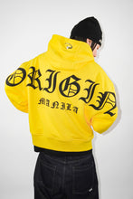 Load image into Gallery viewer, OE Rainbow Bustdown Arch on yellow Hoodie