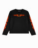 OE Minimal Red Tribal Flame Black Longsleeve