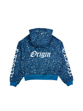 Load image into Gallery viewer, OE Blue Cheetah Zipped Up Hoodie
