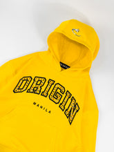 Load image into Gallery viewer, OE Rainbow Bustdown Arch on yellow Hoodie