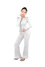 Load image into Gallery viewer, Black Contrast On Heather Grey Women Sweat Pants