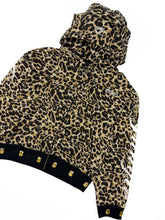 Load image into Gallery viewer, OE Gemstone Leopard Zipped Up Hoodie