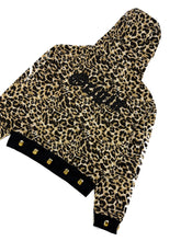 Load image into Gallery viewer, OE Gemstone Leopard Zipped Up Hoodie