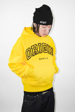 Load image into Gallery viewer, OE Rainbow Bustdown Arch on yellow Hoodie