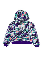 Load image into Gallery viewer, OE Concrete Jungle Purple Camou Zipped Up Hoodie
