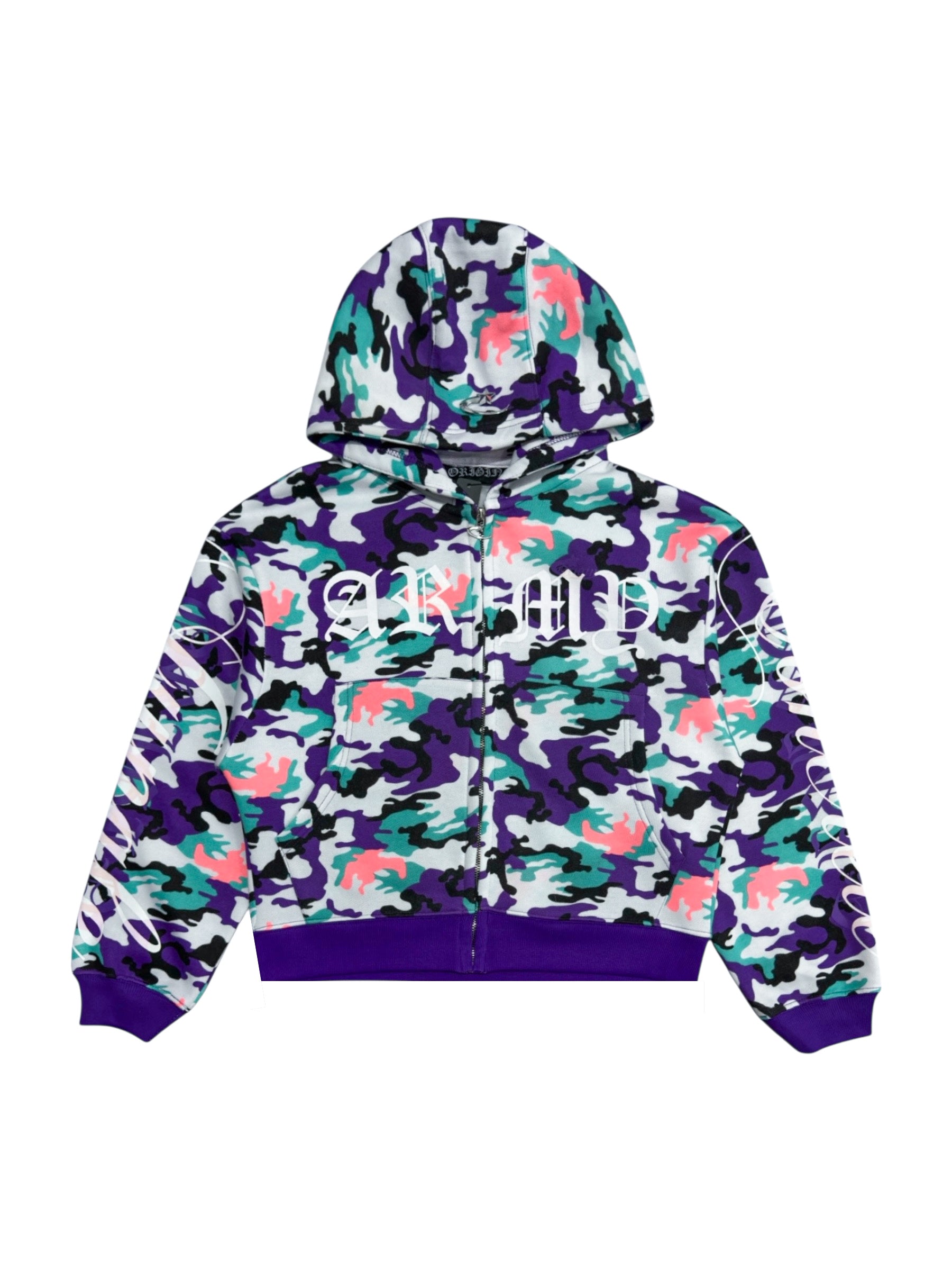 OE Concrete Jungle Purple Camou Zipped Up Hoodie – Origin