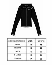 Load image into Gallery viewer, White Contrast On Black Women Zip-Up Longsleeve