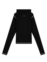 Load image into Gallery viewer, White Contrast On Black Women Zip-Up Longsleeve