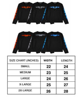 Load image into Gallery viewer, OE Minimal Red Tribal Flame Black Longsleeve