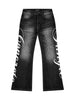 Concrete Jungle Script Boot Cut Denim Jeans