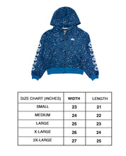 Load image into Gallery viewer, OE Blue Cheetah Zipped Up Hoodie
