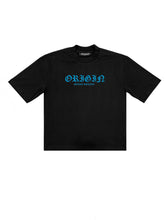 Load image into Gallery viewer, OE Tee Aqua Blue On Black
