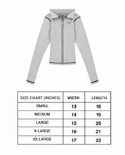 Load image into Gallery viewer, Black Contrast On Heather Grey Women Zip-Up Longsleeve