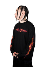 Load image into Gallery viewer, OE Minimal Red Tribal Flame Black Longsleeve