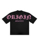 OE Tee Salmon Pink On Black