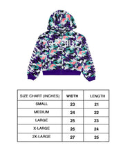 Load image into Gallery viewer, OE Concrete Jungle Purple Camou Zipped Up Hoodie

