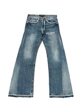 Load image into Gallery viewer, OE Rainbow Stone Iced Out Flared Jeans
