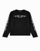 OE Minimal Silver Tribal Flame Black Longsleeve