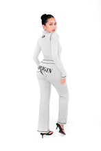 Load image into Gallery viewer, Black Contrast On Heather Grey Women Sweat Pants