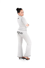 Load image into Gallery viewer, Black Contrast On Heather Grey Women Sweat Pants
