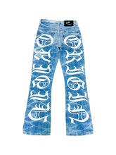 Load image into Gallery viewer, OE Ocean Blu Flared Jeans Iced Out
