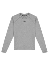 Load image into Gallery viewer, OE Thermal Raglan Black on Heather Grey Longsleeve